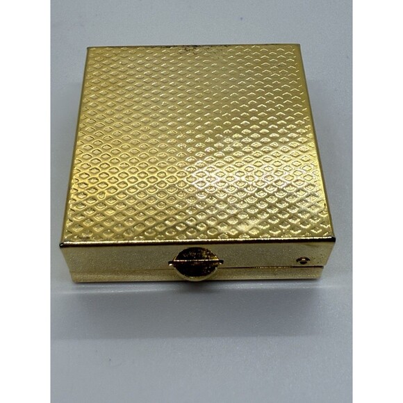 Old Vintage Israeli Menorah Pill Box Or Trinket Metal Gold-Tone Travel - Picture 2 of 11